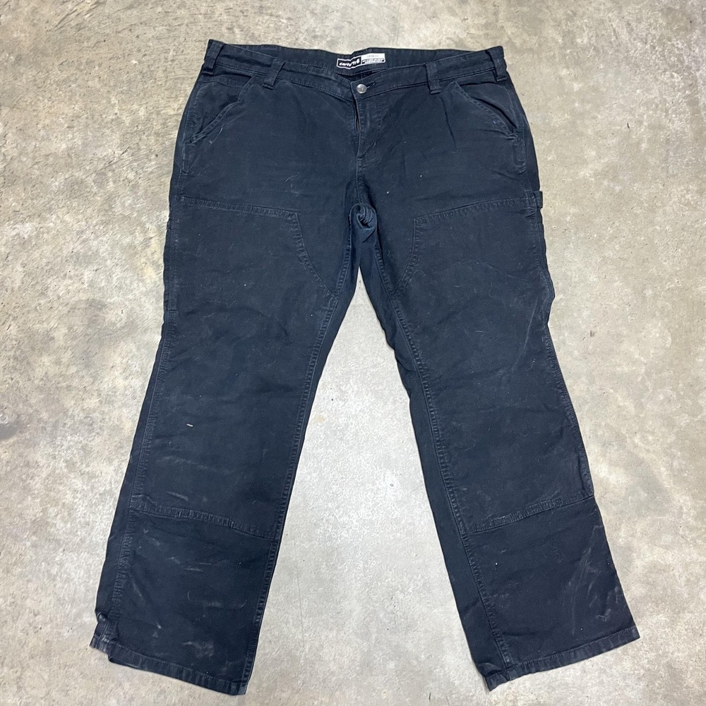 Carhartt Double Knee Pants Womens 16 Short Black Workwear Cargo BN2323-W